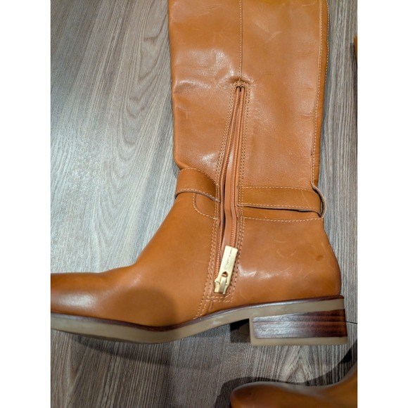 Vince Camuto Women Shoes 6.5M Samtry Buckled Riding Golden Burnished Leather - Picture 8 of 16